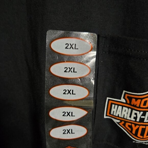 Harley Davidson NWT Black Logo Tee Shirt Manchester NH Size 2XL - Picture 4 of 6